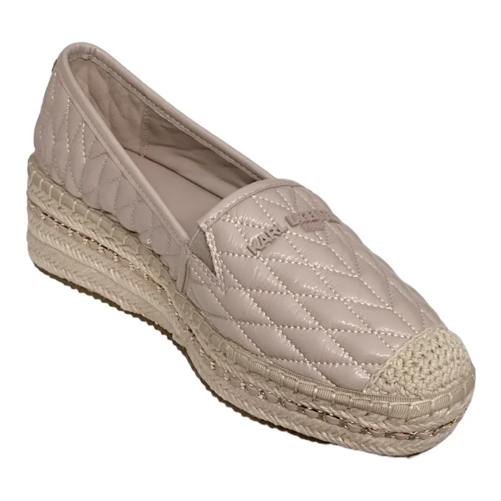 KARL LAGERFELD PARIS Women's Desta Slip-On Espadrille Platform Flats in Size 9.5